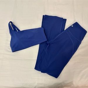Lululemon Matching set flare pants and asymmetrical sports bra